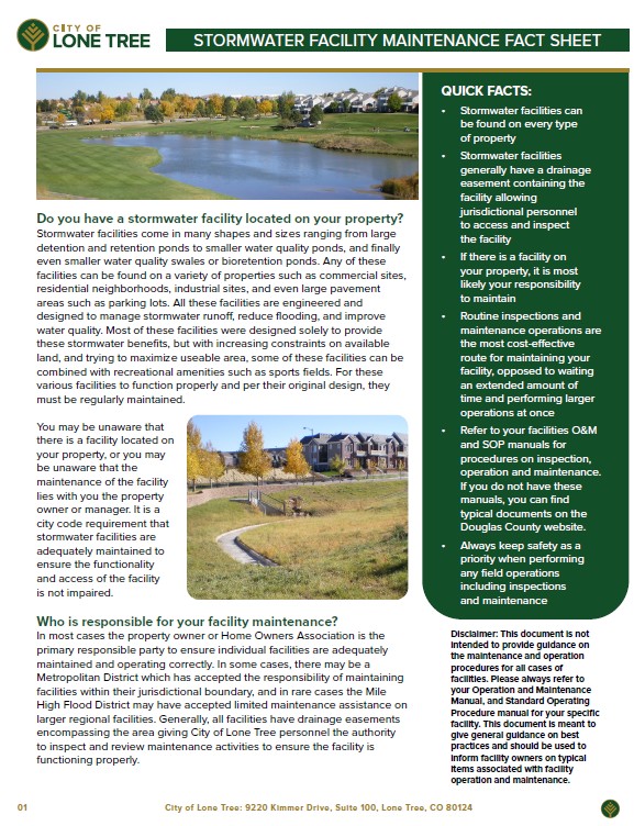 City of Lone Tree fact sheet
